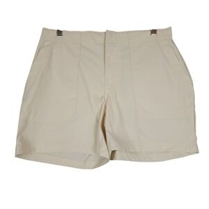 Eddie Bauer Hiker Shorts Cream Women 8 Two-Way Stretch StormRepel UPF 50